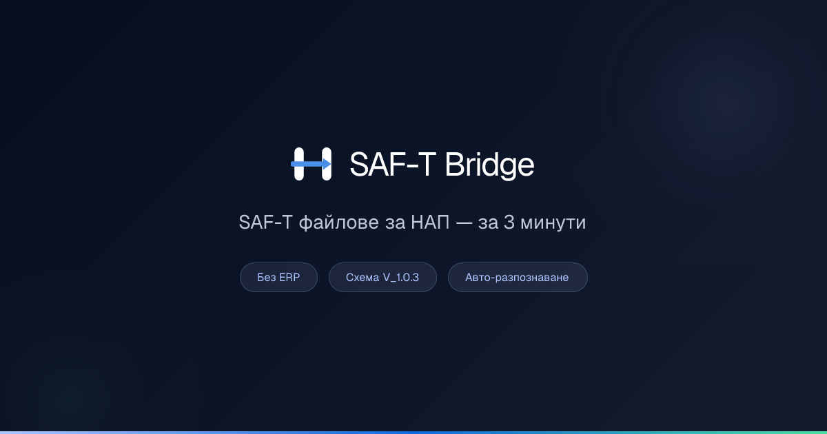 SAF-T Bridge — Генериране на SAF-T файлове за НАП от счетоводен журнал